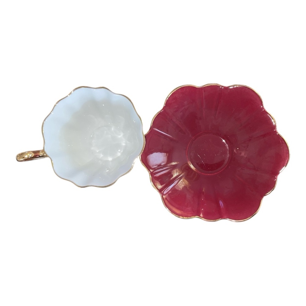 Royal Stuart Spencer Stevenson Harlequin Cups And Saucers  Burgandy - Picture 2 of 7